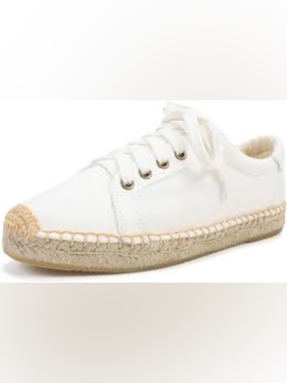 Women's White Lace-Up Espadrille Sneaker